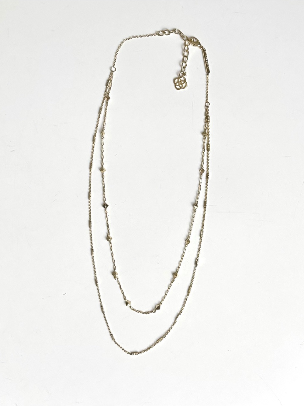 Kendra Scott Light Gold Multi Layered Studded Necklace - Picture 3 of 4